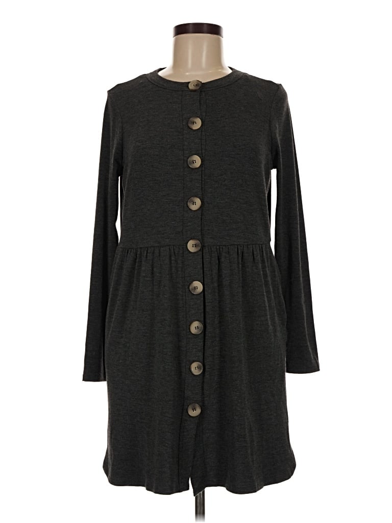 Pre-owned Zenana Casual Dress In Gray