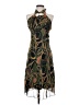 Unbranded 100% Polyester Graphic Green Cocktail Dress Size 5 - photo 1