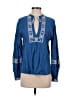 Rebecca Minkoff Blue Long Sleeve Blouse Size XXS - photo 1
