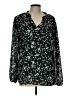 Dokotoo 100% Polyester Stars Black Long Sleeve Blouse Size L - photo 1