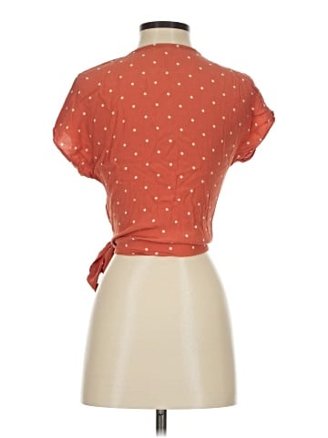 Madewell Sash-Tie Wrap Top in Polka Dot - back