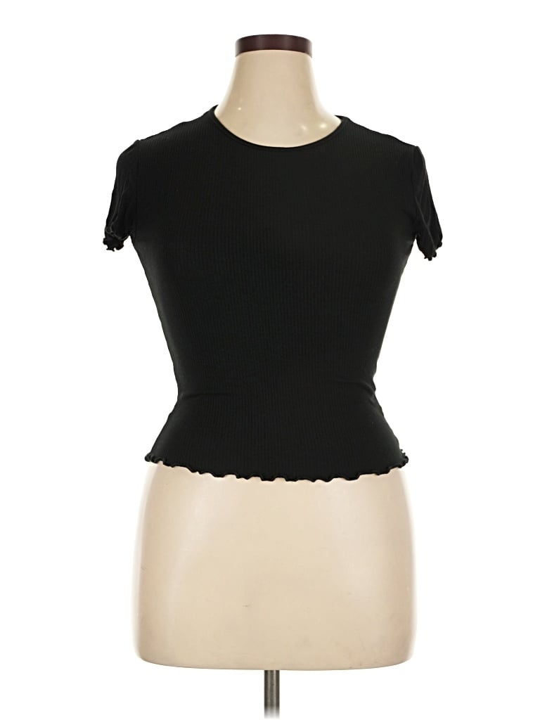 Pre-owned Popular 21 Short Sleeve Top Black Sweetheart Neckline Tops