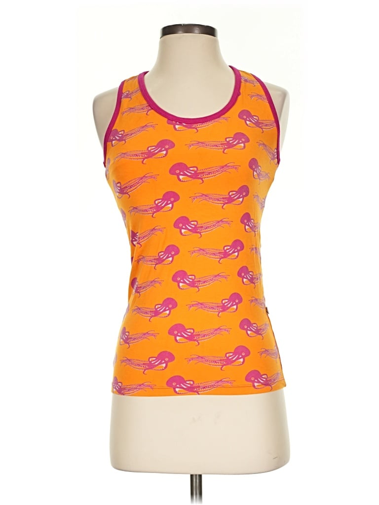 Pre-owned Kickee Tank Top Orange Halter Neckline Tops