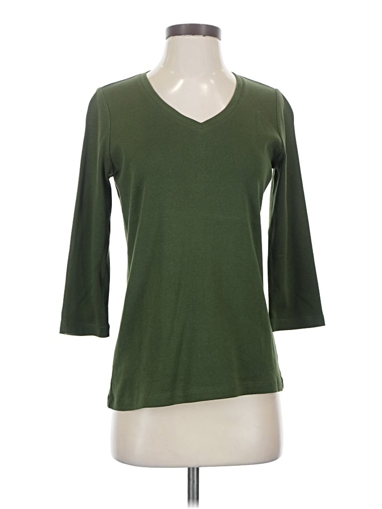 Pre-owned St. John's Bay 3/4 Sleeve T-shirt In Green