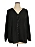 NY Collection 100% Polyester Black Long Sleeve Blouse Size 1X - photo 1