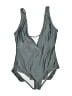 Cupshe 100% Polyester Solid Gray One Piece Swimsuit Size M - photo 1
