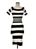 Bebe Stripes Black Casual Dress Size Med - Lg - photo 1