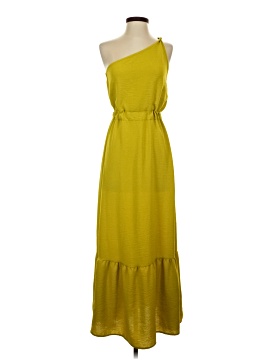 yellow tulle dress Yellow Chiffon Ruffles Split Prom Dress