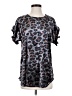 Weekend Suzanne Betro Animal Print Silver Short Sleeve Blouse Size S - photo 1