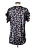 Weekend Suzanne Betro Animal Print Silver Short Sleeve Blouse Size S - photo 2