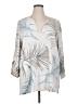 Unbranded 100% Viscose Silver 3/4 Sleeve Blouse Size 1X (estimated) - photo 1