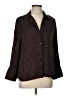 Gap 100% Rayon Brown 3/4 Sleeve Button-Down Shirt Size Lg Petite - photo 1