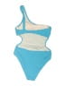 Unbranded Color Block Blue One Piece Swimsuit Size M - photo 2