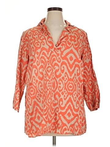 Jones New York Signature 3/4 Sleeve Button-Down Shirt (view 1)