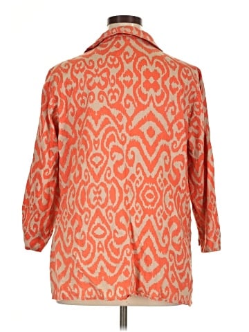 Jones New York Signature 3/4 Sleeve Button-Down Shirt (view 2)