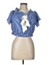 Shein 100% Polyester Blue Short Sleeve Blouse Size 12 - photo 1