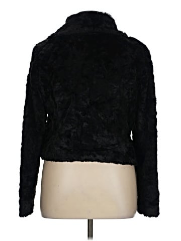Black Rivet Faux Fur Jacket (view 2)