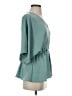 Entro 100% Polyester Teal 3/4 Sleeve Blouse Size S - photo 4
