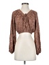 Style Rack Brown Long Sleeve Blouse Size S - photo 1