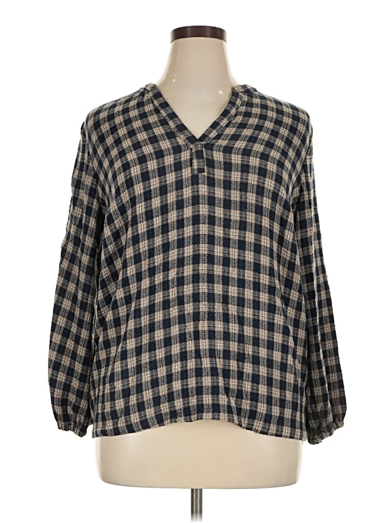 Pre-owned Felina 3/4 Sleeve Blouse In Gray