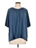 L.L.Bean Blue Short Sleeve Blouse Size L - photo 1