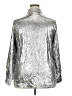 Unbranded 100% Polyester Metallic Silver Long Sleeve Blouse Size XXL - photo 2