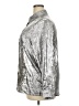 Unbranded 100% Polyester Metallic Silver Long Sleeve Blouse Size XXL - photo 5