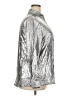 Unbranded 100% Polyester Metallic Silver Long Sleeve Blouse Size XXL - photo 4
