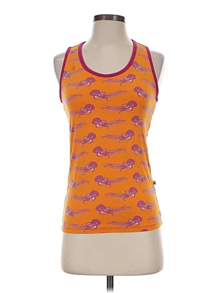 Pre-owned Kickee Tank Top Orange Halter Neckline Tops