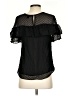 J.Crew Black Short Sleeve Silk Top Size 4 - photo 2