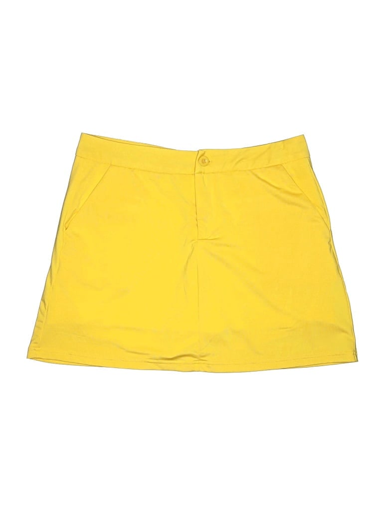 Pre-owned Top It Off Skort Yellow Solid Pattern Bottoms