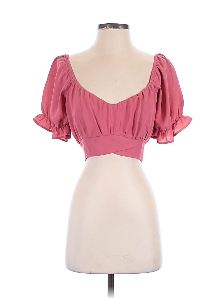 Pre-owned Forever 21 Short Sleeve Blouse In Pink