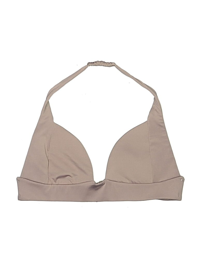 Pre-owned Unbranded Swimsuit Top Tan Solid Pattern Swimwear