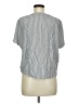 Universal Thread 100% Rayon Stripes Gray Short Sleeve Blouse Size M - photo 2