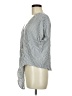 Universal Thread 100% Rayon Stripes Gray Short Sleeve Blouse Size M - photo 5