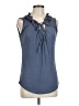 Olivia Moon Blue Sleeveless Blouse Size L - photo 1