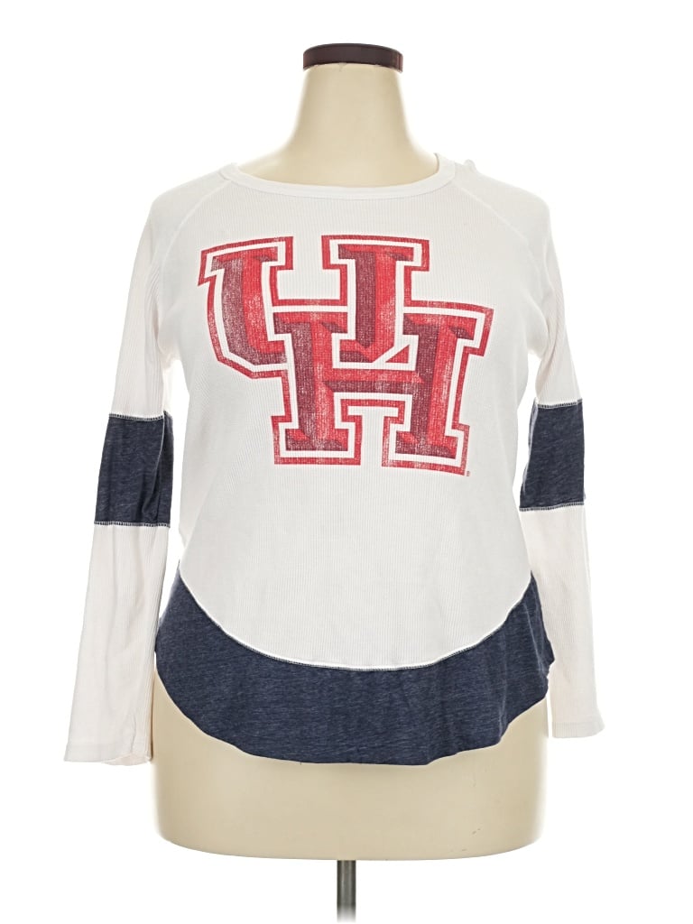 Pre-owned The Original Retro Brand Long Sleeve Top White Boatneck Tops