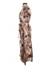 Halogen 100% Polyester Print Multi Color Brown Casual Dress Size S - photo 5