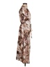 Halogen 100% Polyester Print Multi Color Brown Casual Dress Size S - photo 4