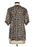 Ann Taylor LOFT 100% Polyester Animal Print Tan Short Sleeve Blouse Size M - photo 2