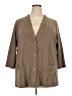 Appleseeds Brown 3/4 Sleeve Button-Down Shirt Size 2X - photo 1