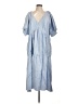 FRAME Solid Blue Casual Dress Size L - photo 1