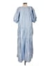 FRAME Solid Blue Casual Dress Size L - photo 2