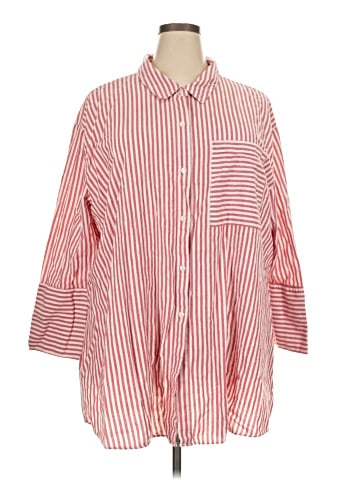 Lane Bryant 3/4 Sleeve Button-Down Shirt (view 1)