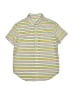 Crewcuts 100% Cotton Stripes Yellow Short Sleeve Button-Down Shirt Size 10 - photo 1