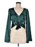Lulus 100% Polyester Green Long Sleeve Blouse Size M - photo 1