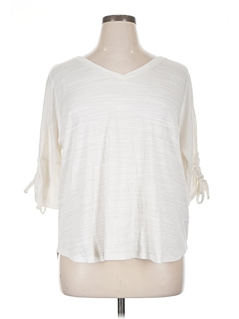 Pre-owned Ruby Rd. 3/4 Sleeve T-shirt In Ivory