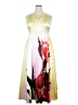 Unbranded Graphic Yellow Cocktail Dress Size XXL - photo 1