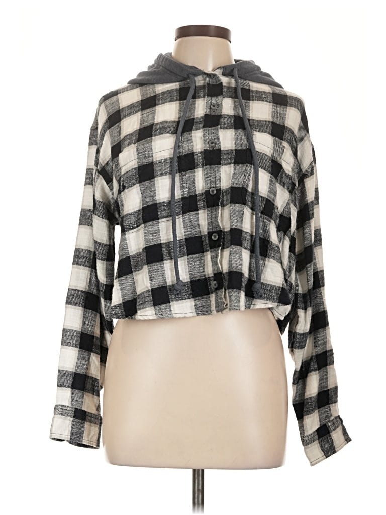 Pre-owned American Eagle Outfitters Long Sleeve Blouse In Silver