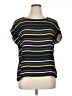 Vince Camuto 100% Polyester Stripes Black Short Sleeve Top Size XL - photo 1